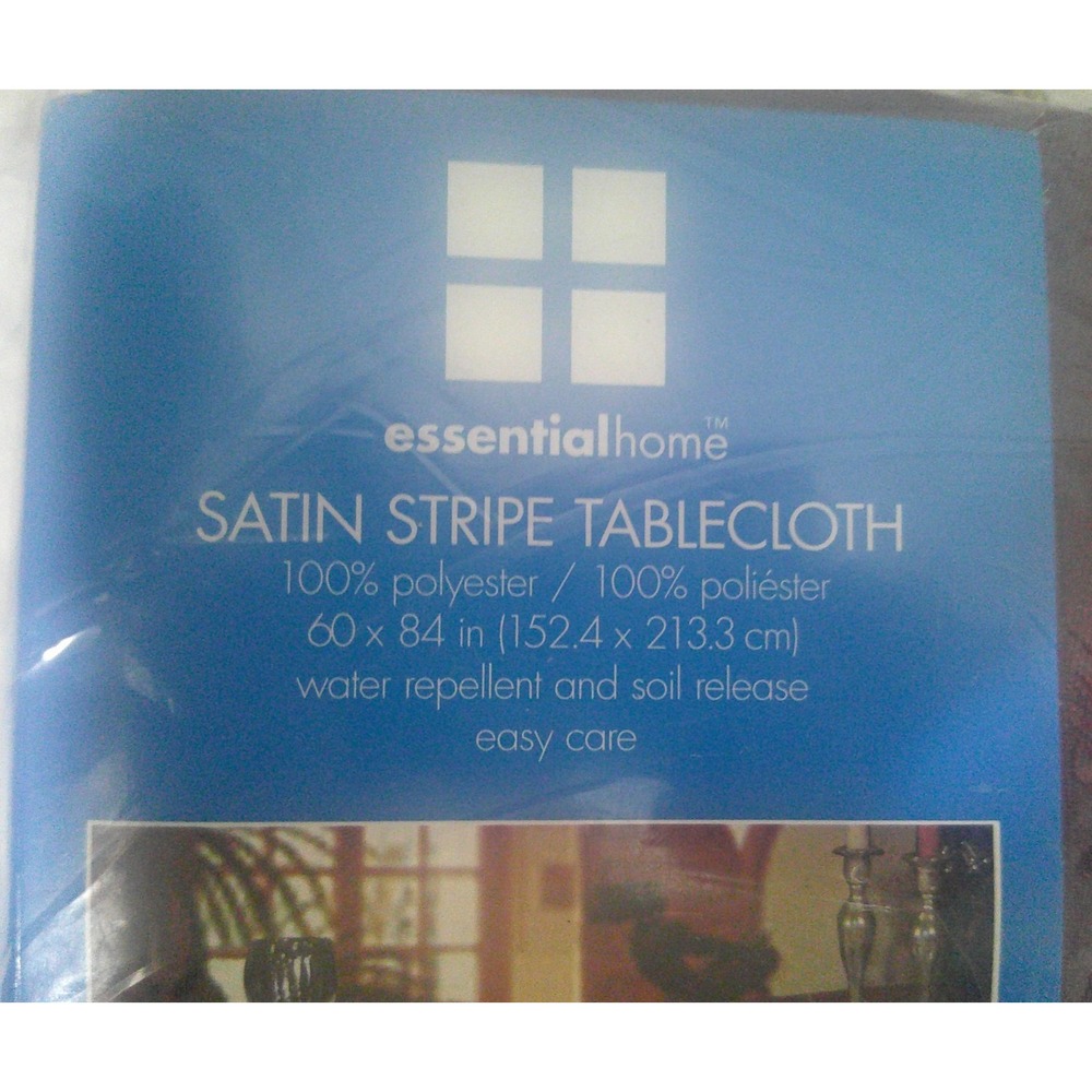 Set of 2 Essential Home Burgundy Satin Striped Rectangular Tablecloths